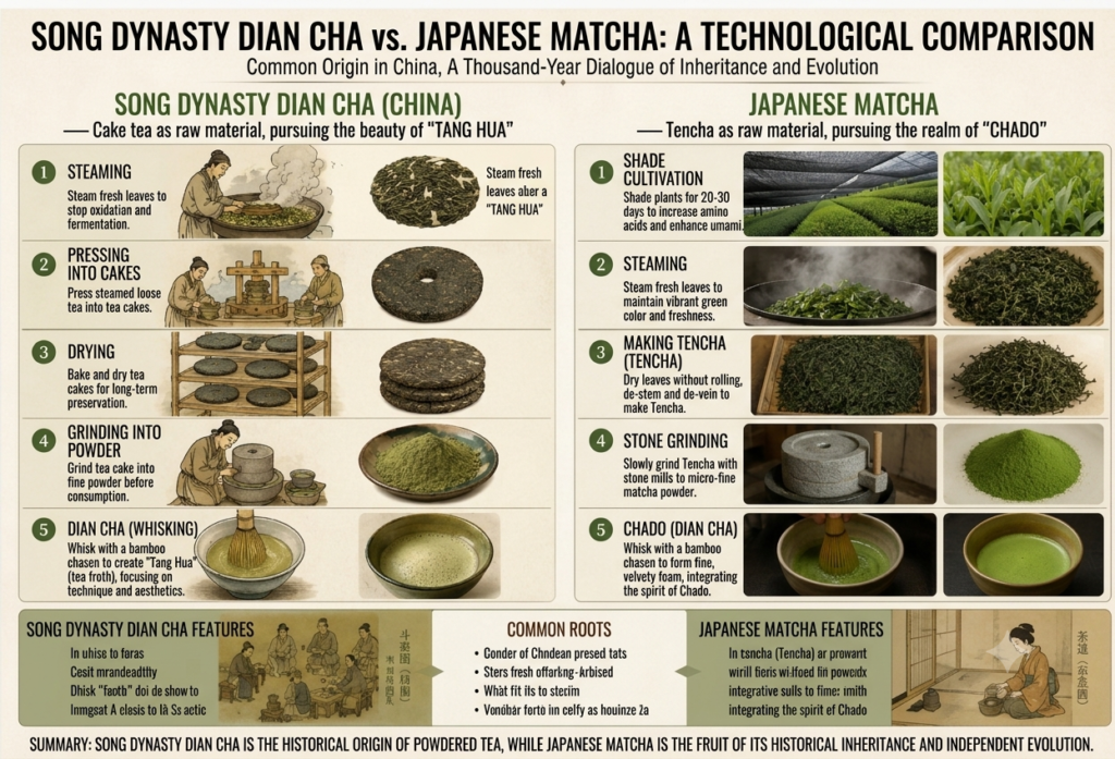 The True History of Matcha: Clarifying the Roots, Divergence, and Evolution of Powdered Tea song dynasty dian cha vs. japanese matcha a technological comparison